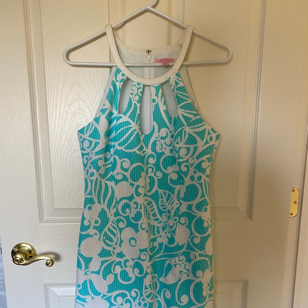 Lilly Pulitzer Backless Blue and White Dress
